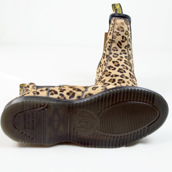 Dr. Martens Orange/ Brown Leopard Flora Hair Boot - Picture 10 of 10